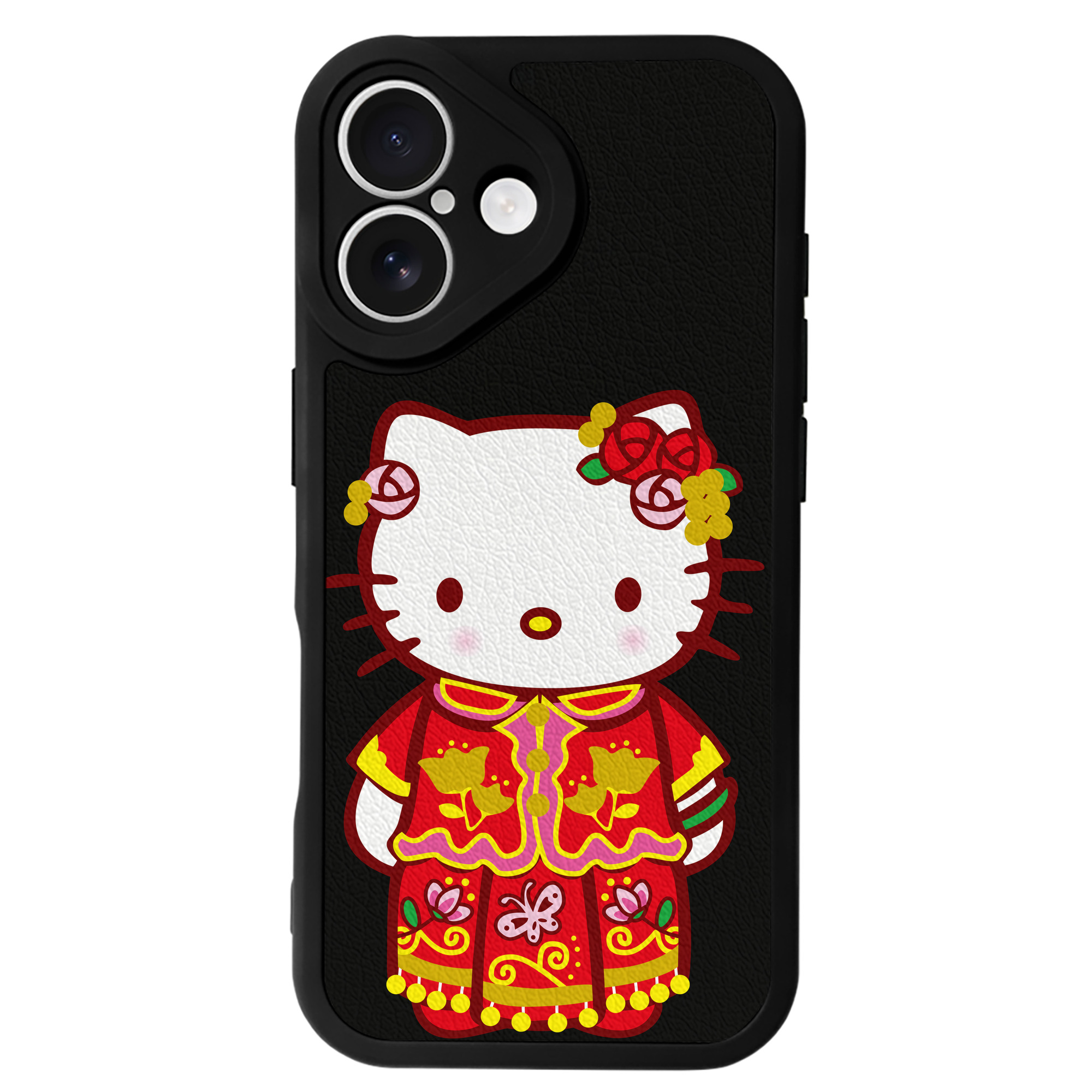 （画像用） Hello Kitty ハローキティ 【iPhone 16シリーズ対応】シリコンスマホケース（レザー調） 材質：シリコン